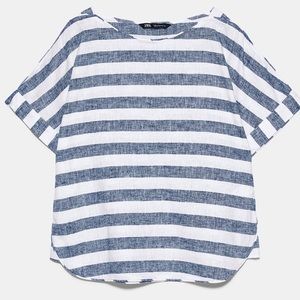 Zara striped linen top